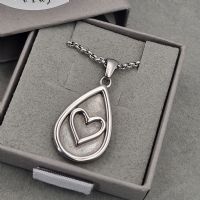 Teardrop with heart memory necklace with ashes