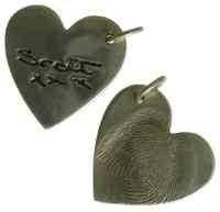 Double sided handwriting fingerprint Charm