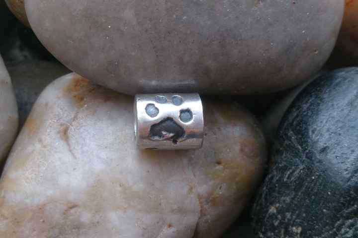 Pet Paw print Bead (fits pandora)