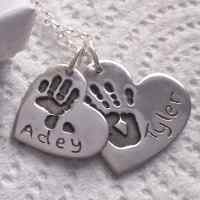 Double Handprint Jewellery Necklace charm set