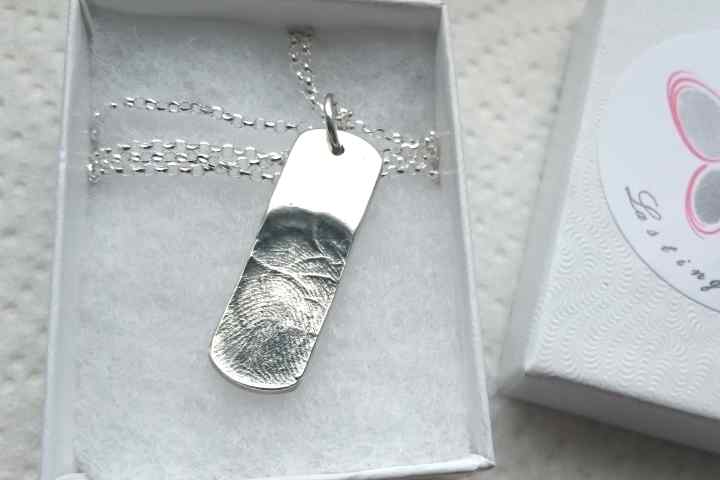 fingerprint dog tags silver