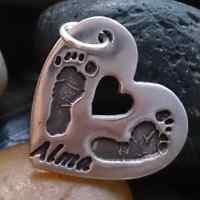 Footprints on my heart pendant