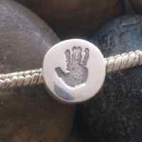 Footprint or Handprint Circle Bead (fits pandora)