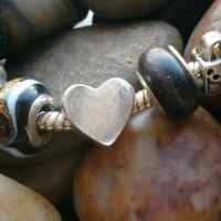 Fingerprint heart Bead (fits pandora)