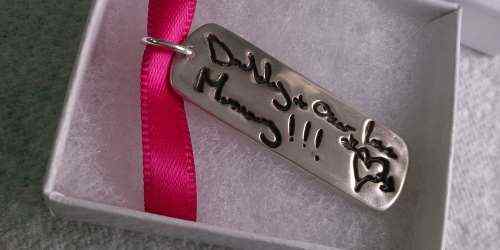 Handwriting jewellery