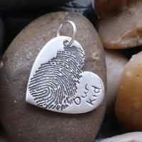 Large Ink Fingerprint Heart Necklace