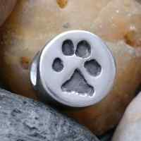 Paw print Circle Bead (fits pandora)