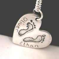 Foot or Handprint Jewellery for 2 sibling prints