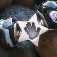 Footprint or Handprint star Bead (fits pandora)